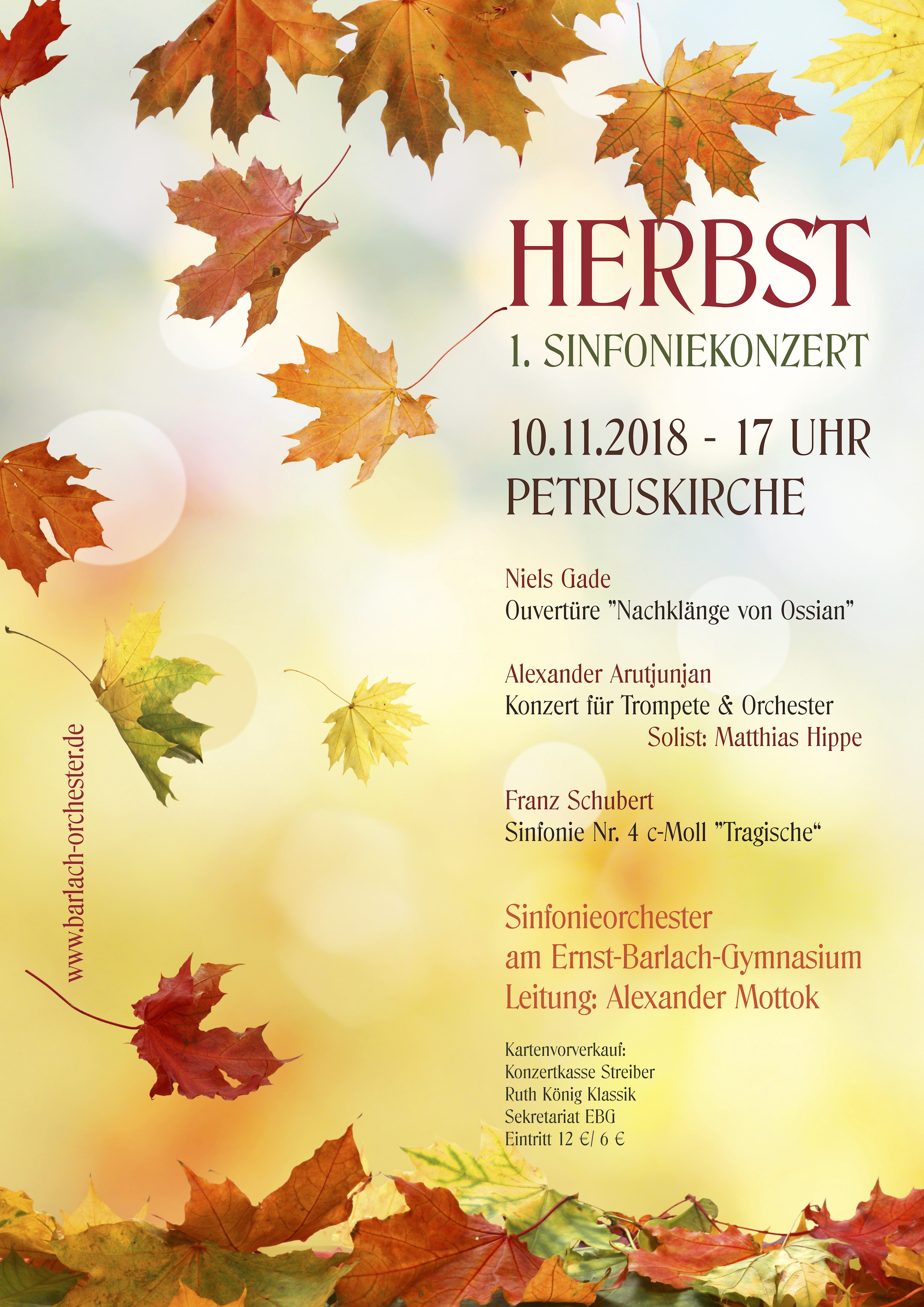 1. Sinfoniekonzert 10.11.2018 17 Uhr Petruskirche Kiel 22Herbst22